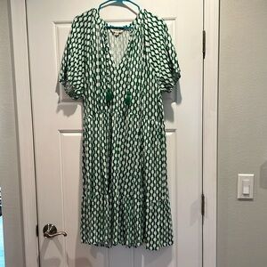 Boden green and white dress worn one time and in excellent condition.